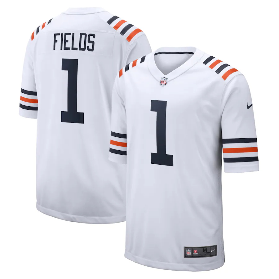 Youth Chicago Bears Justin Fields Nike White 2021 NFL Draft First Round Pick Alternate Classic Game Jersey